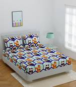 Supersoft Fitted Elastic Double Bed Kids Bedsheet Animal Cartoon Print With 2 Pillow Cover (Color-Green : Size-72"X 78")