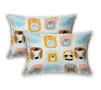 Supersoft Fitted Elastic Double Bed Kids Bedsheet Cat Heads Print With 2 Pillow Cover (Color-White : Size-72" X 78") 2