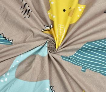 Supersoft Fitted Elastic Double Bed Kids Bedsheet Dino Print With 2 Pillow Cover (Color-Brown : Size-72" X 78") 3