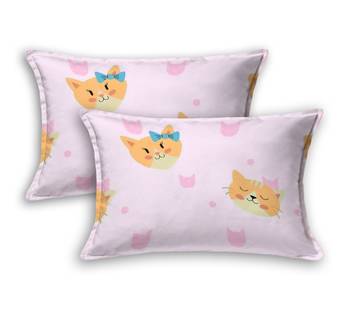 Supersoft Fitted Elastic Double Bed Kids Bedsheet With 2 Pillow Cover (Color-Pink, : Size-72" X 78") 2