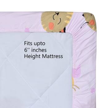 Supersoft Fitted Elastic Double Bed Kids Bedsheet With 2 Pillow Cover (Color-Pink, : Size-72" X 78") 4