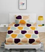 Fitted Single Elastic Bedsheet Pure Glace Pan Print With 1 Pillow Cover (Color : Multicolor, Size : 36 X 78 Inch)
