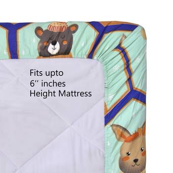 Fitted Single Elastic Bedsheet Pure Glace Cotton Animal With 1 Pillow Cover (Color : Multicolor, Size : 36 X 78 Inch) 5