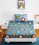 Fitted Single Elastic Bedsheet Pure Glace Cotton Funny Loin Face With 1 Pillow Cover (Color : Gray, Size : 36 X 78 Inch)