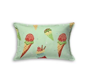 Fitted Single Elastic Bedsheet Glace Cotton Beautiful Ice cream With 1 Pillow Cover(Color:Pista Green,Size:36 X 78 Inch) 3