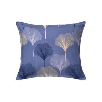 Fitted Single Elastic Bedsheet Pure Glace Cotton Leaf Print With 1 Pillow Cover (Color : Blue,  Size : 36 X 78 Inch) 3