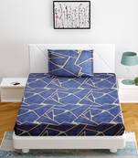 Fitted Single Elastic Bedsheet Pure Glace Cotton Rectangle Print With 1 Pillow Cover (Color : Grey, : 36 X 78 Inch)