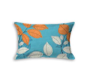 Fitted Single Elastic Bedsheet Pure Glace Cotton Leaf Print With 1 Pillow Cover (Color:Multicolor, Size:36 X 78 Inch) 4