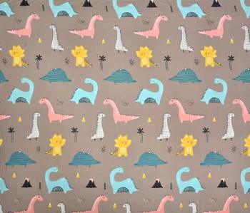 Supersoft Fitted Elastic Double Bed Kids Bedsheet Dino Print With 2 Pillow Cover (Color-Brown : Size-72" X 78") 5