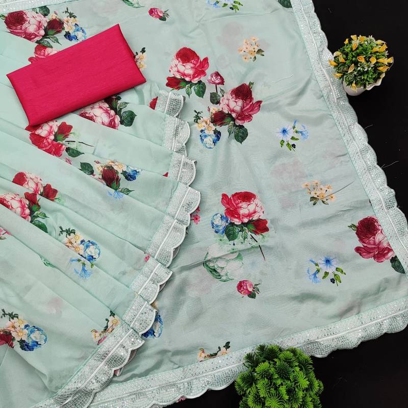 New Super Trending Designer Saree Collection Digital Print Rajwadi silk