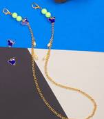 Mask Chain - Butterfly Evil Eyes Charms & Green Beads