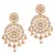 White kundan Yellow Gold Alloy Earrings