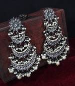 Silver kundan Rhodium Alloy Earrings