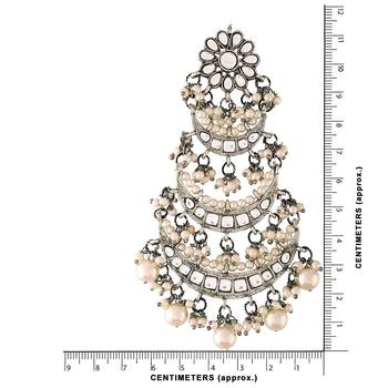 Silver kundan Rhodium Alloy Earrings 4