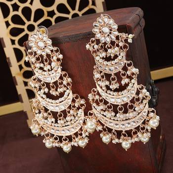 Gold kundan Rose Gold Alloy Earrings 1