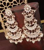 Gold kundan Rose Gold Alloy Earrings