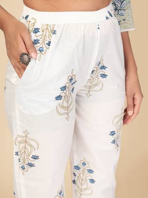 greeb Cotton Printed stitched   Kurta    Pant with dupatta 8