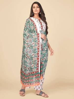 blue Cotton Printed stitched   Kurta    Pant with dupatta 4