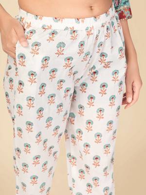 blue Cotton Printed stitched   Kurta    Pant with dupatta 8