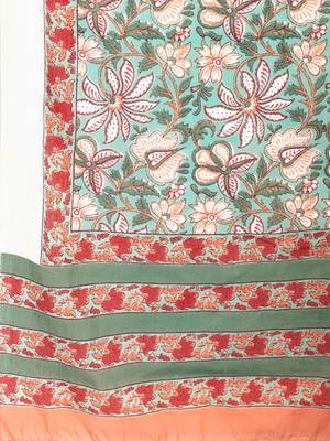 blue Cotton Printed stitched   Kurta    Pant with dupatta 9