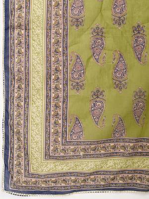 Blue Cotton Printed stitched   Kurta    Pant with dupatta 9
