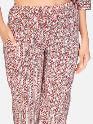 Peach Cotton Printed stitched   Kurta    Pant with dupatta 8
