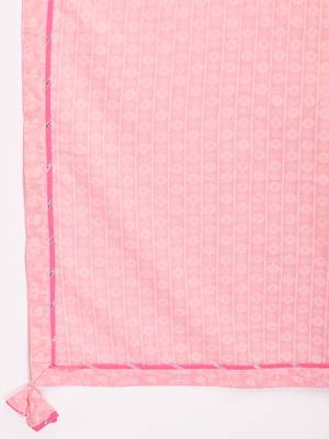 Pink Cotton Printed stitched   Kurta    Pant with dupatta 9