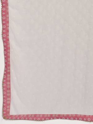 Pink Cotton Printed stitched   Kurta    Pant with dupatta 9