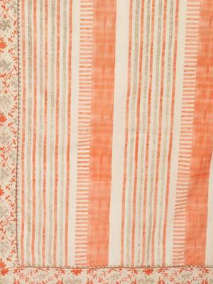 Beige Cotton Printed stitched   Kurta    Pant with dupatta 8