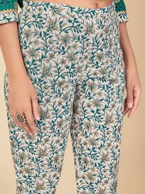 blue Cotton Printed stitched   Kurta    Pant with dupatta 7