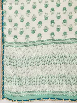 Green Cotton Printed stitched   Kurta    Pant with dupatta 8