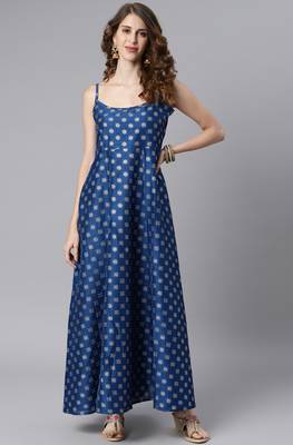 Off white printed silk maxi dresses 3
