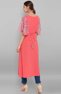 Coral printed crepe kurtas-and-kurtis 4