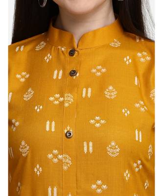 Mustard printed cotton cotton-kurtis 2