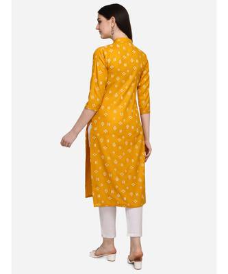 Mustard printed cotton cotton-kurtis 4