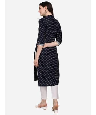 Blue printed cotton cotton-kurtis 4