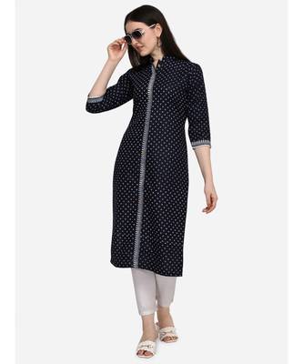 Blue printed cotton cotton-kurtis 5