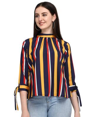 Blue printed crepe party-tops 1