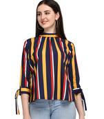 Blue printed crepe party-tops