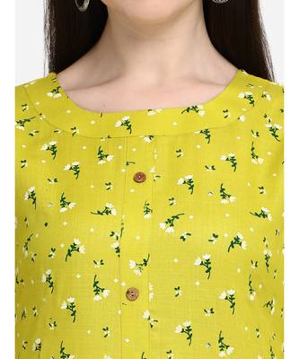 Lime printed cotton cotton-kurtis 2