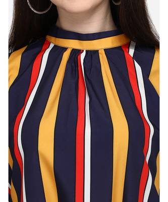 Blue printed crepe party-tops 2