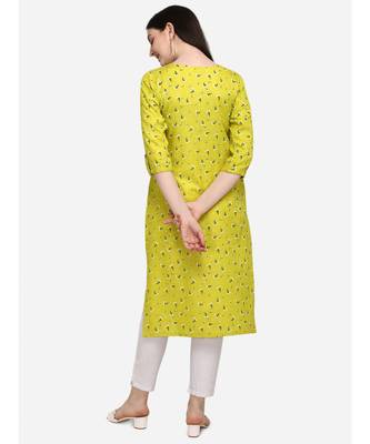 Lime printed cotton cotton-kurtis 4