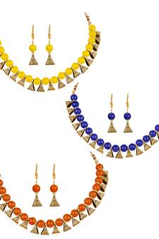 Blue necklace-sets