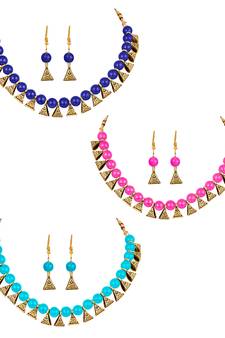 Blue necklace-sets