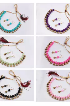 Blue necklace-sets