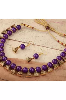 Purple necklace-sets