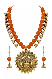 Orange necklace-sets