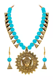 Blue necklace-sets