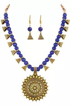 Blue necklace-sets