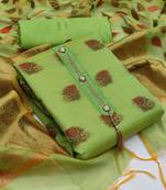 Green jacquard salwar
